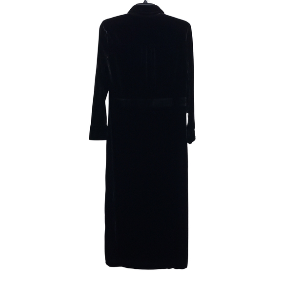 Faherty Stretch Silk Velvet Maxi Dress Women Small Black Side Slits NWT - Picture 4 of 5